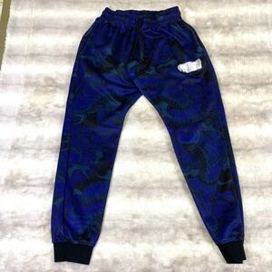 Encrypted Dragon Jogger Pants Youth XL Fits Mens Small Blue Black Streetwear